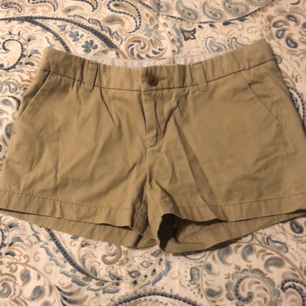 Khaki shorts.